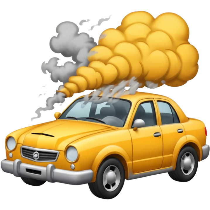 Crashed Car with Smoke
